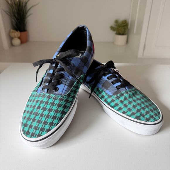 NWT Men's Vans Era Buffalo Plaid Houndstooth Patchwork Sneakers Size 11.5 - Picture 1 of 7
